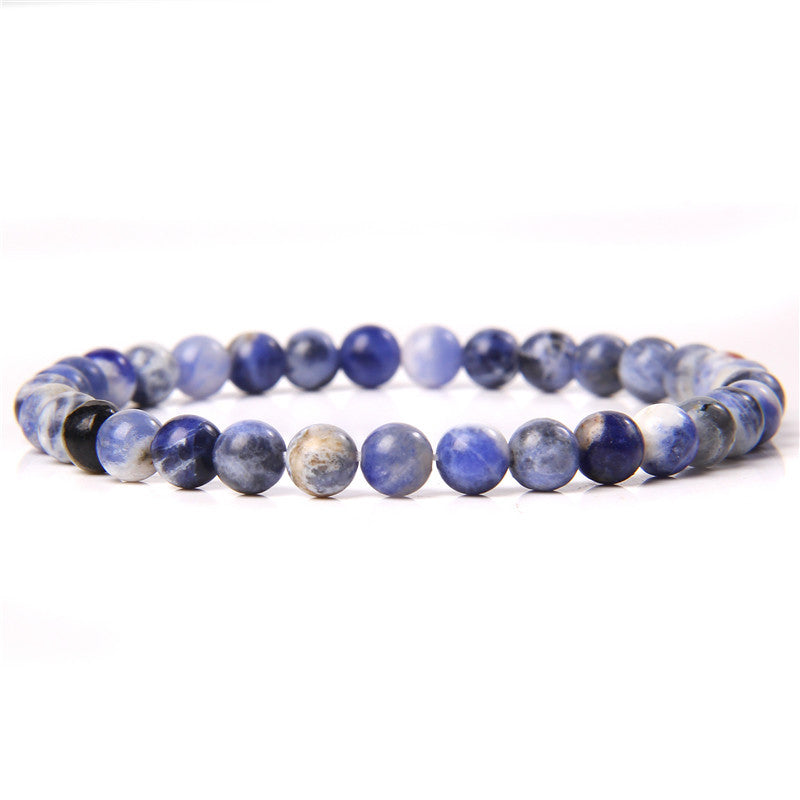 Women's Stone Purple Agate Handmade Round Beads Bracelets