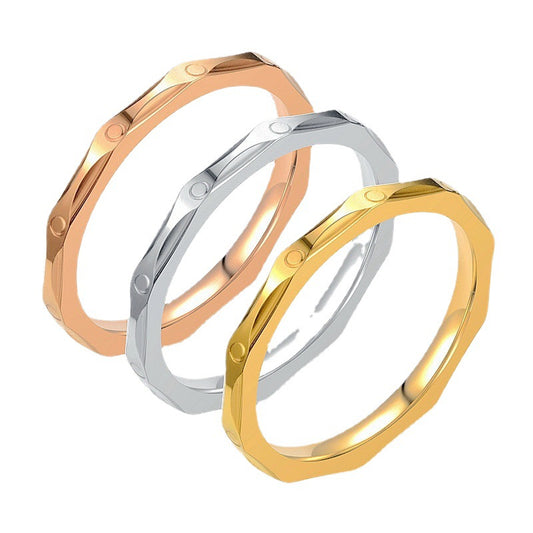 Fashion Fine Titanium Steel Female Rose Gold Rings