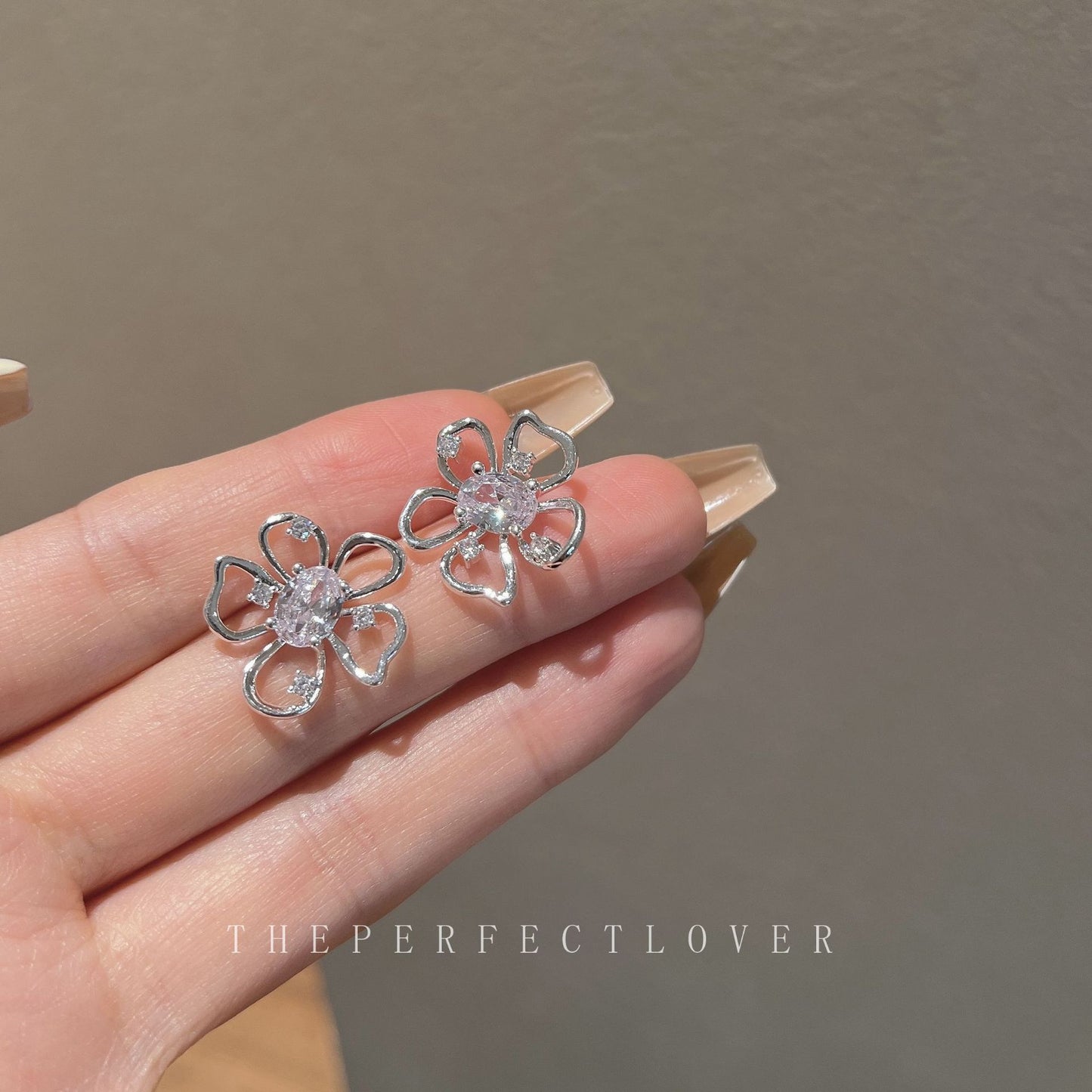 Style Zircon Flower Ear Simple And Earrings