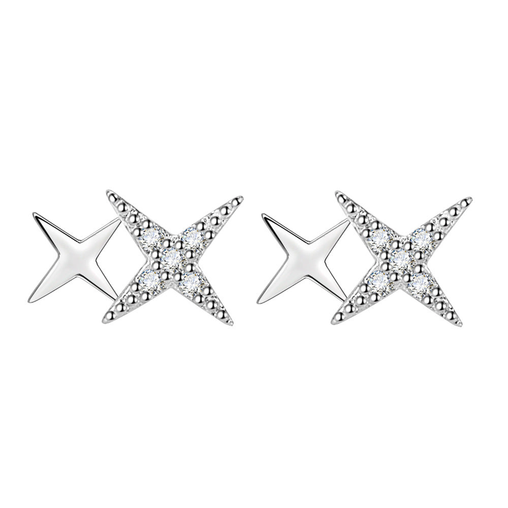 Boucles d'oreilles en diamant brillant en Zircon pour femmes, boucles d'oreilles simples en forme d'étoile