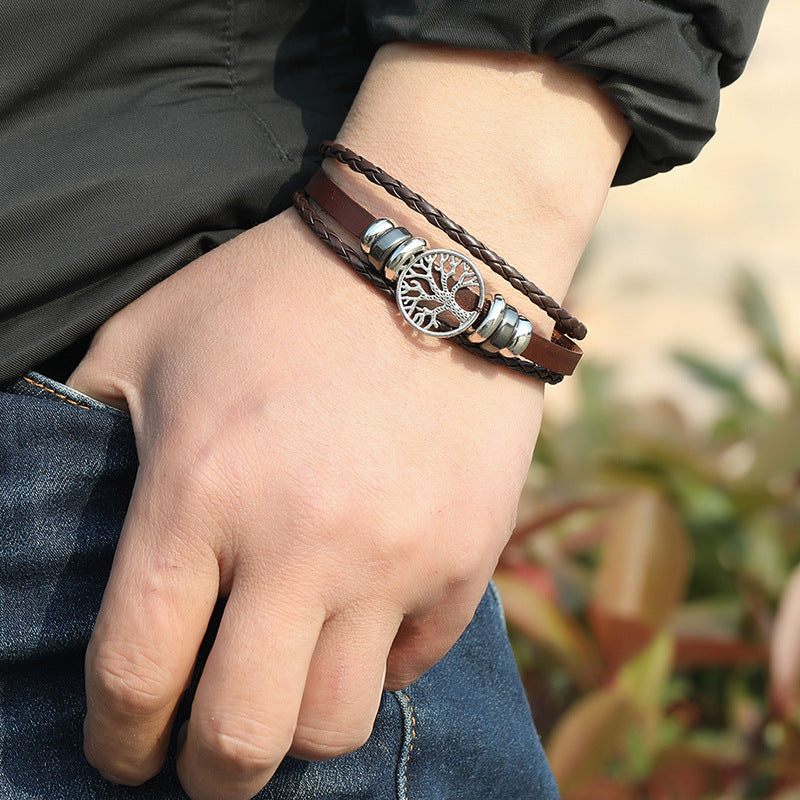 Men's Fashion Ornament Personality Lucky Tree Woven Bracelets