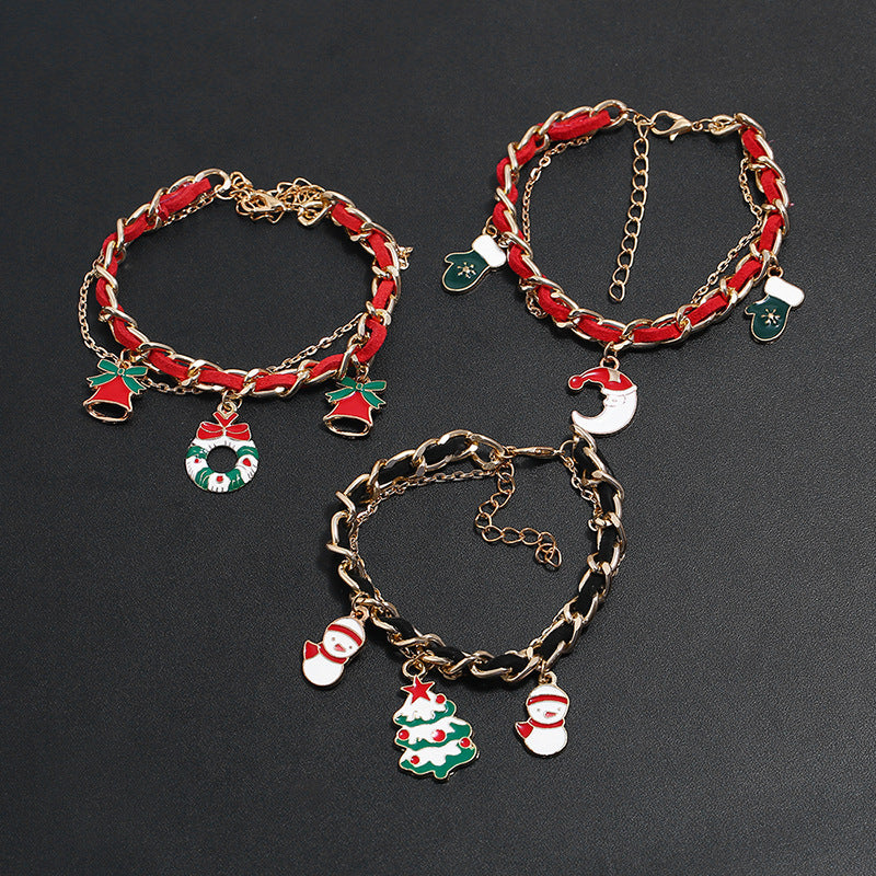 New Christmas Snowflake Tree Alloy Dripping Bracelets