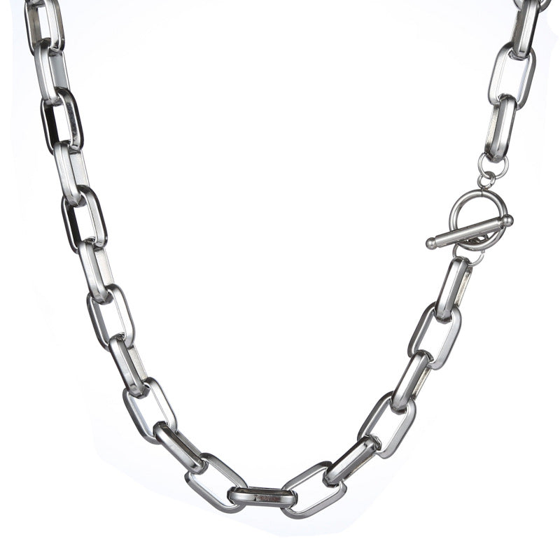 Women's & Men's Buckle Titanium Steel Thick Chain Big Necklaces