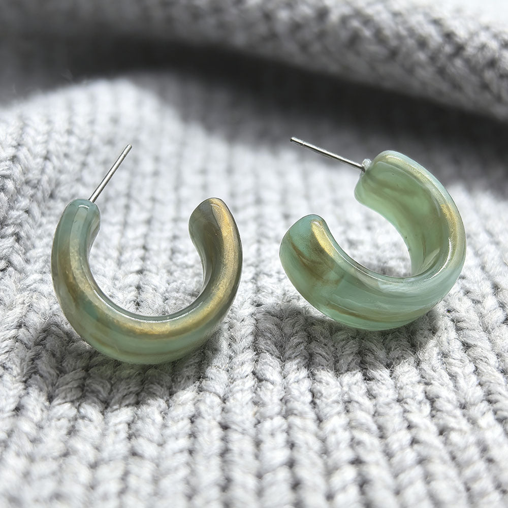 Dopamine Color Matching Trendy Female Resin Earrings