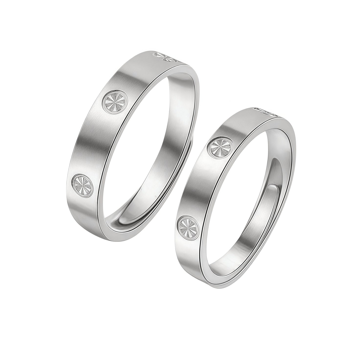 Women's & Men's Gold Plated Couple Pair Of Open Ring