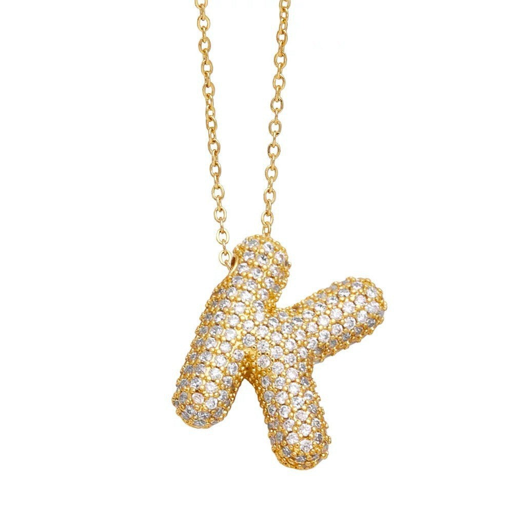 Bubble Balloon Letter English Female Graceful Pendants