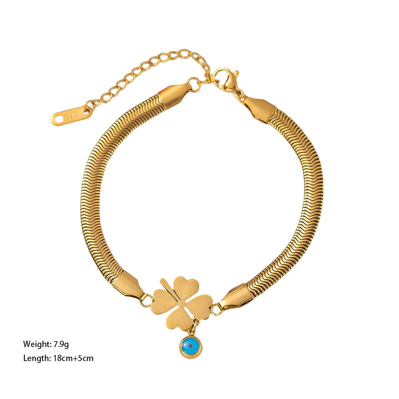 Blade Chain Love Blue Eyes Female Gold Color Bracelets