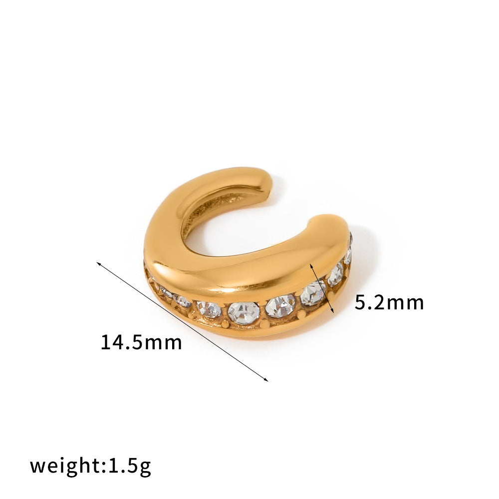 Diamond Shaped Stainless Steel Elegant Earless Titanium Clips Ear Clip