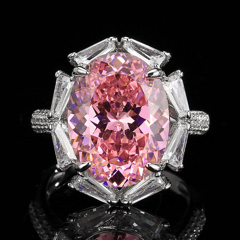 Women's Luxury Fashion Retro High-grade Rose Pink Jewelry Set