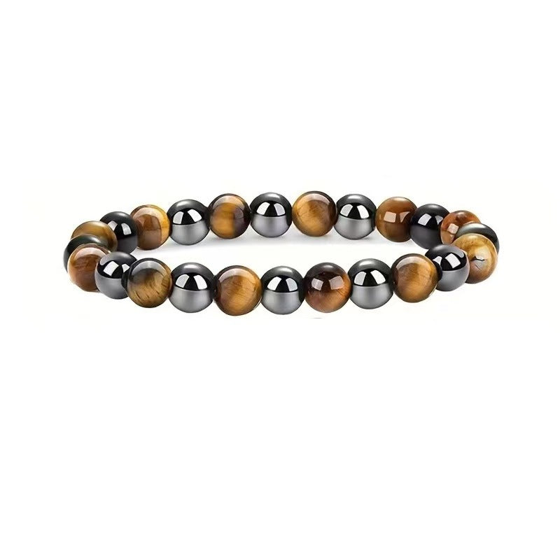 Natural Stone Crystal Tigereye Hematite Beaded Bracelets