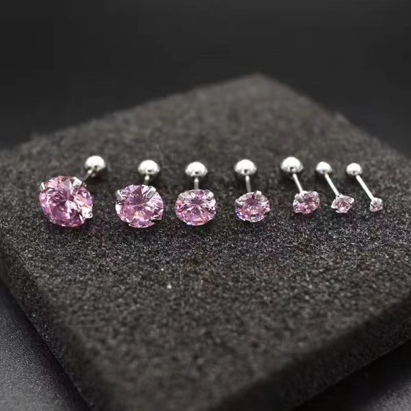 Boucles d'oreilles de sommeil torsadées à vis d'aiguille en argent pour femme