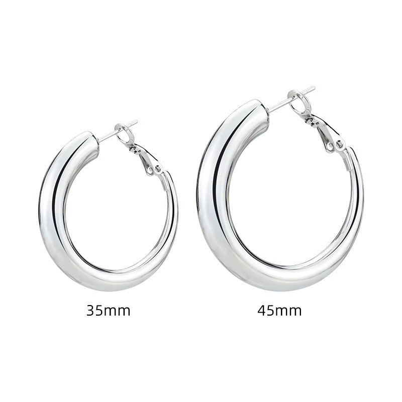 Simple Personality Thick Wire Diameter Hollow High Profile Earrings