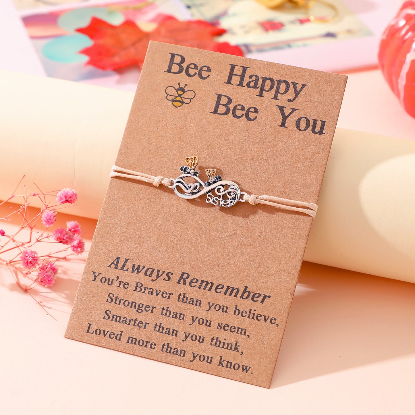 Creative English Letters Little Bee Hand-woven Friendship Bracelets