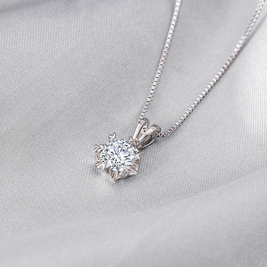 Women's Karat Moissanite Sterling Sier Snowflake Diamond Necklaces