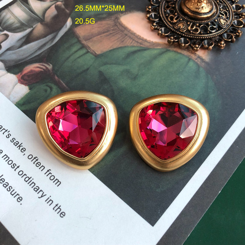 Vintage Series Electroplated Real Gold Rose Chinese Green Temperament Wild Jewelry Set