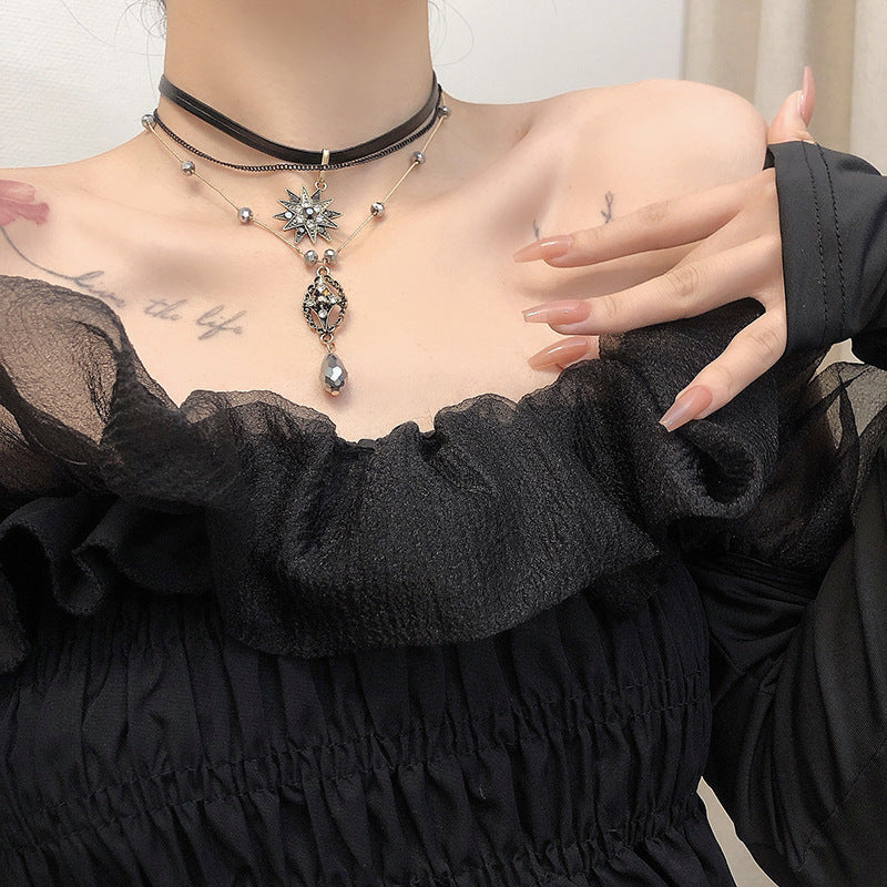 Dark Crystal Hollow Baroque Dignified Goddess Necklaces