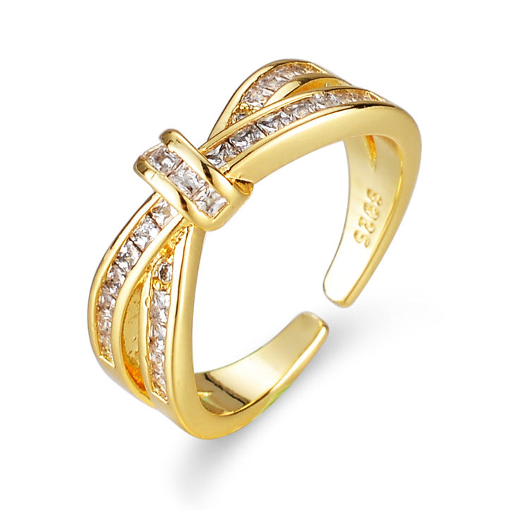 Light Luxury Niche Design Diamond Open Rings