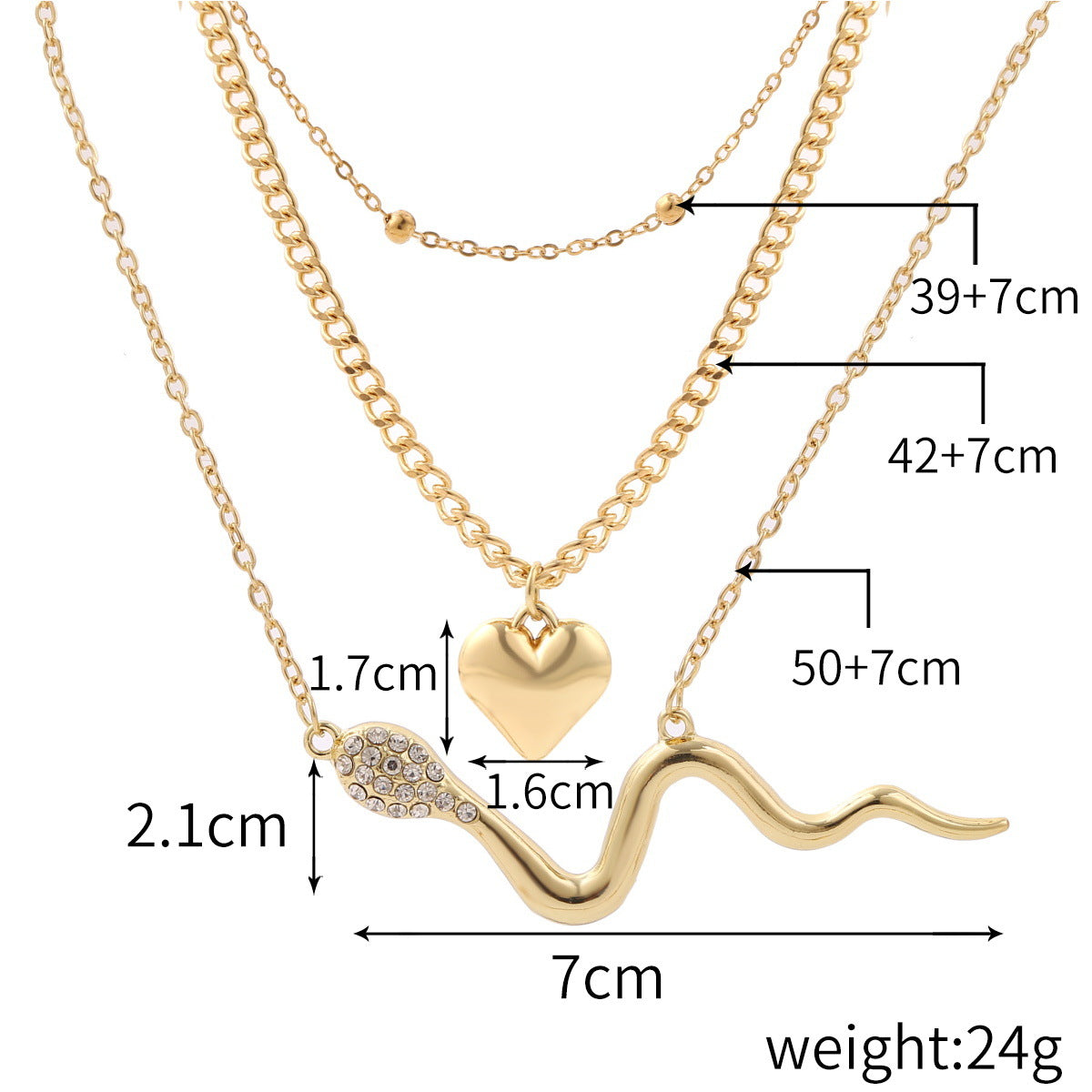 Animal Snake Exaggerated Punk Pendant Bone Necklaces