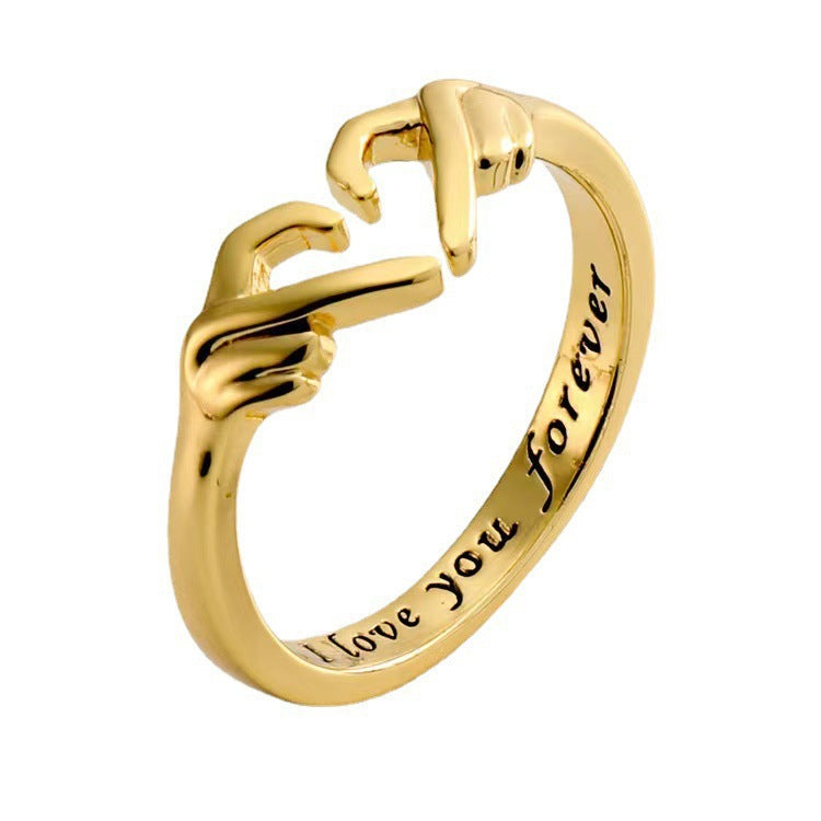 Trendy Love Heart-shaped Simple Opening Alloy Rings