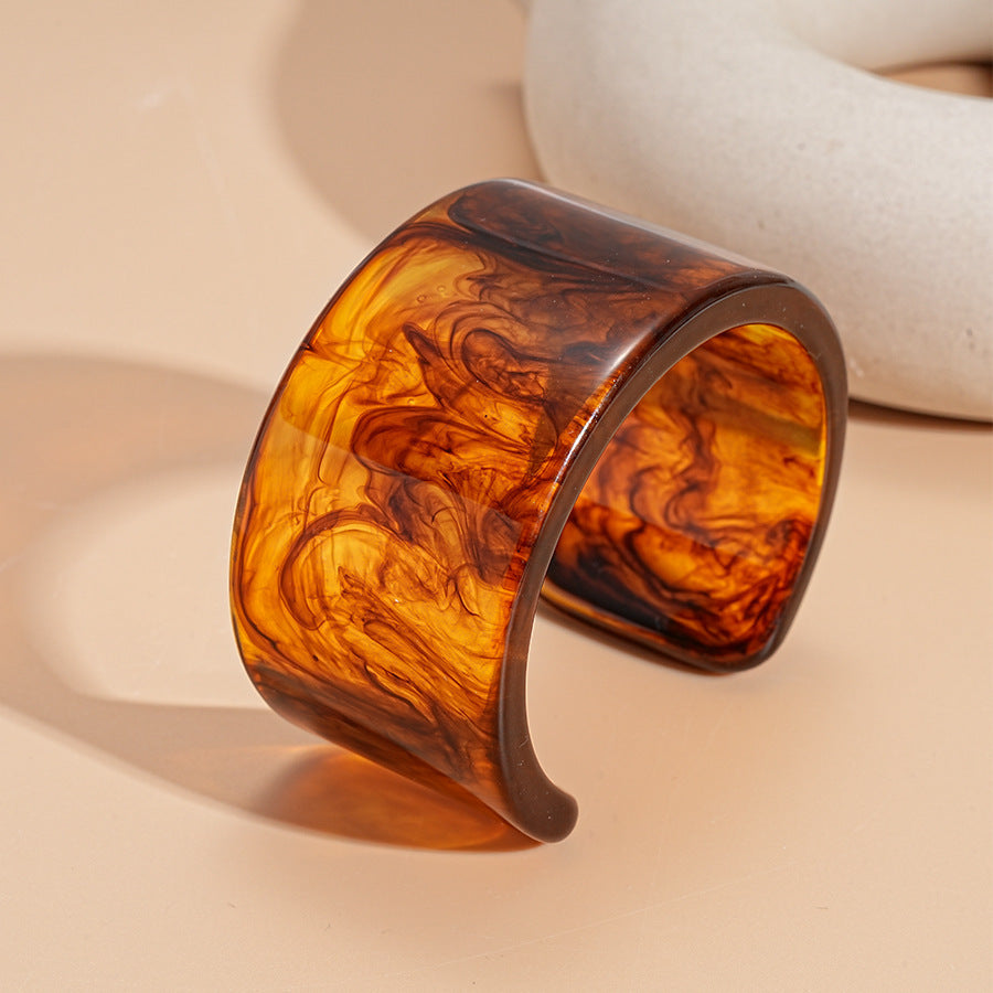 Women's Irregular Resin Minority Simple Retro Temperament Personality Fashion Design Unique Bracelets