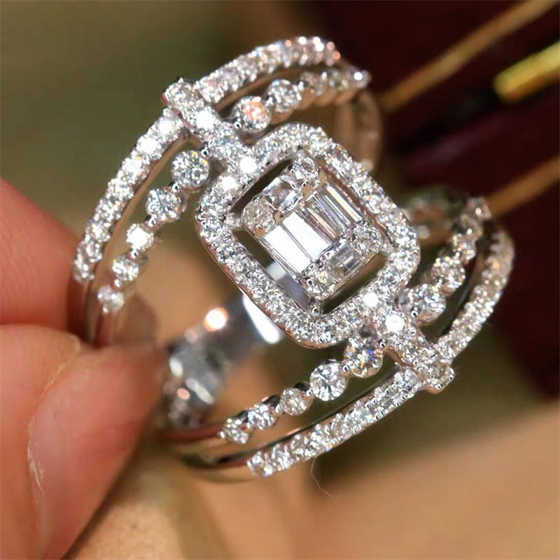 Exquisite French Royal Style Hollow Female Opening Ring