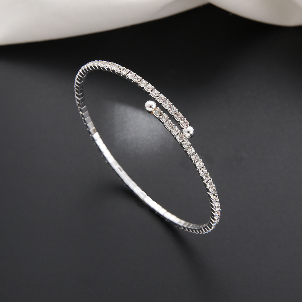 Women's Steel Wire Elastic Fashion Simple Rhinestone Bracelet