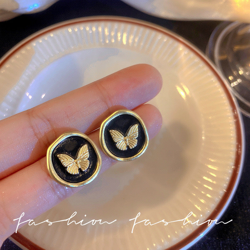 Color Female Niche Design Advanced French Stud Earrings