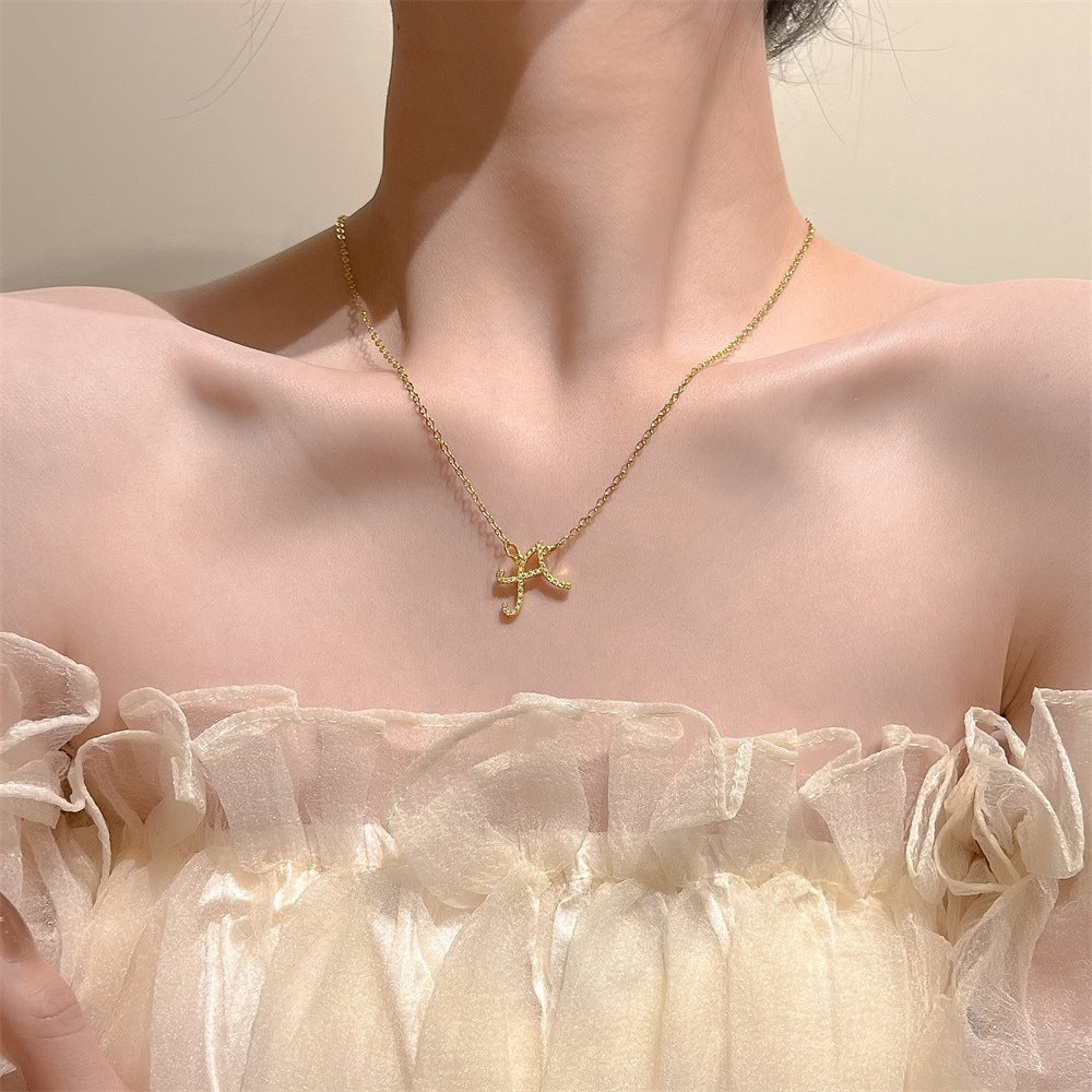 Women's English Letter Retro Fashion Metal Heart Jewelry Set