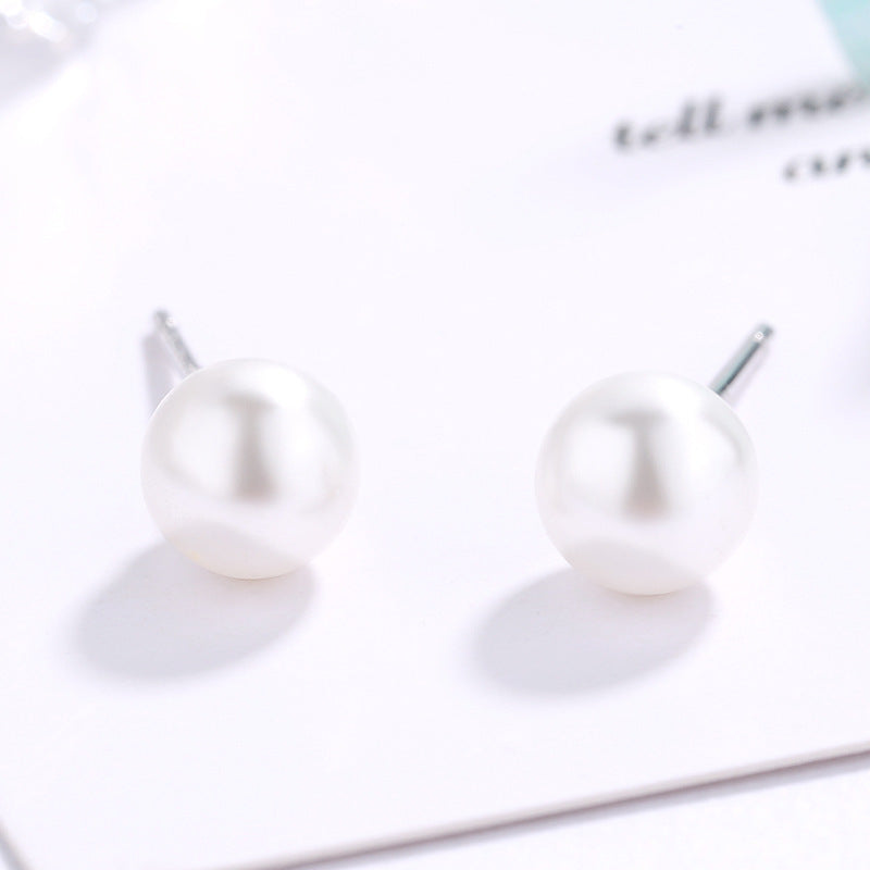 Women's Sterling Sier Pearl Korean Style Sweet Earrings