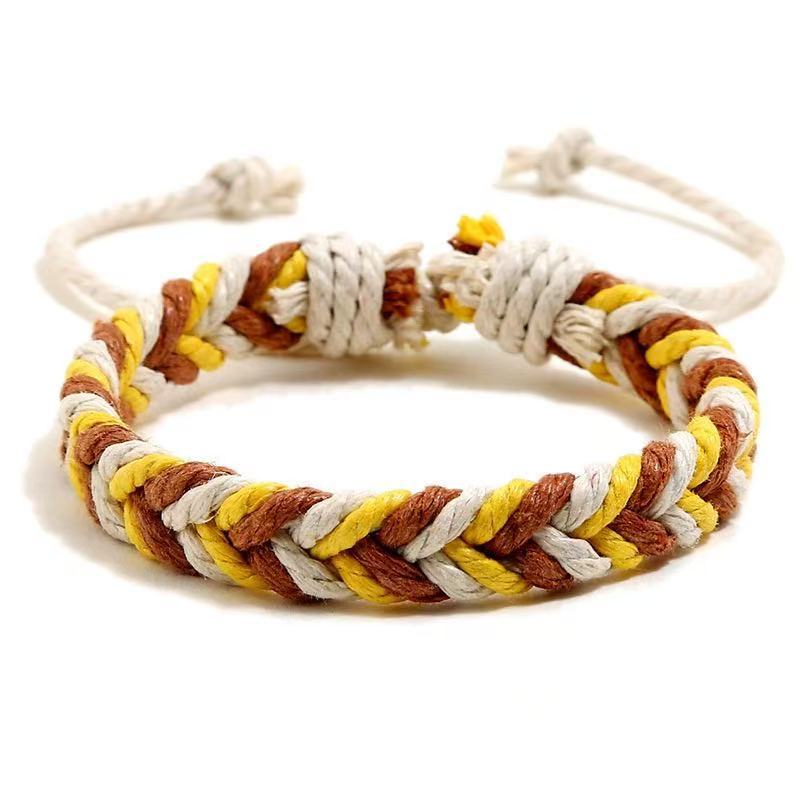 Wax Line Couple Ethnic Style Hand-woven Bracelets