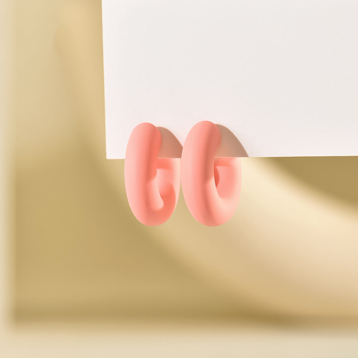 Small Ear Trendy Exquisite Acrylic Candy Color Rubber Effect Paint Rings