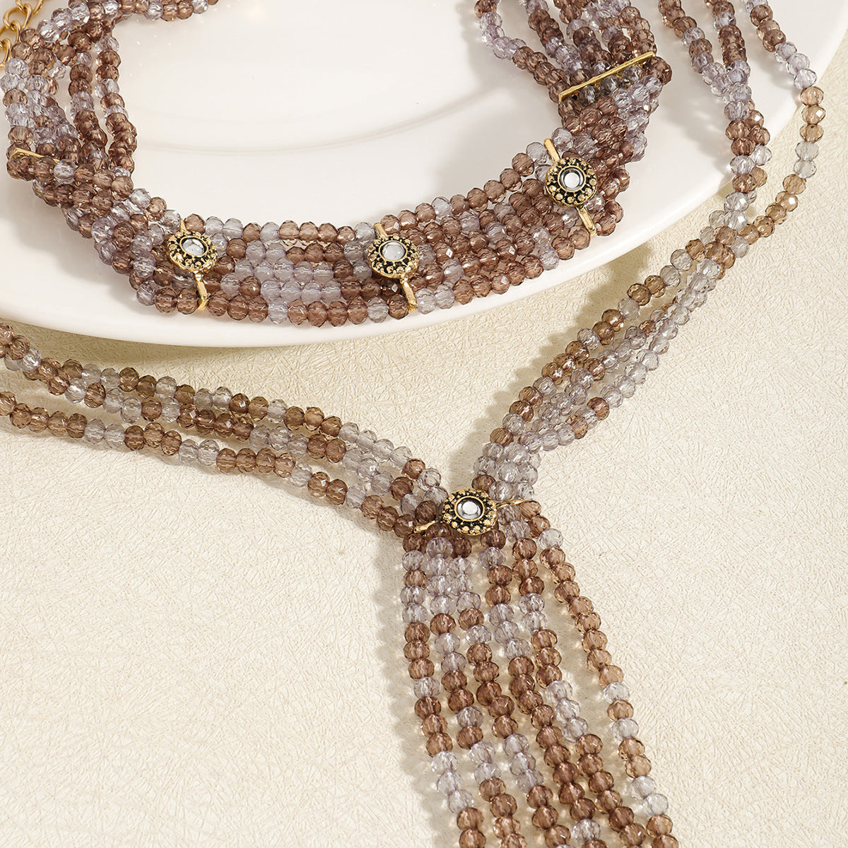 Women's Vintage Handmade Beaded Tassel Fashion Simple Necklaces