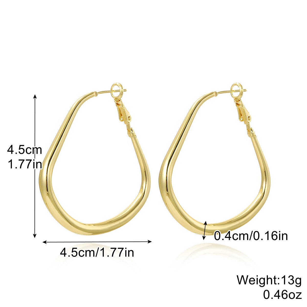 Metal Ear Gold Retro Circle Water Earrings