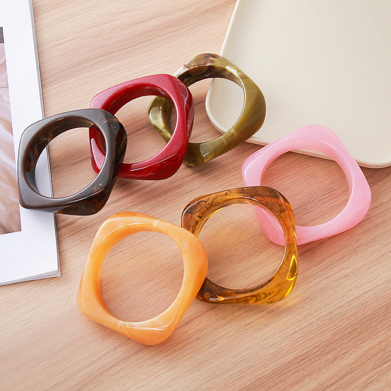 Women's Retro Irregular Blooming Round Wide Surface Bracelets