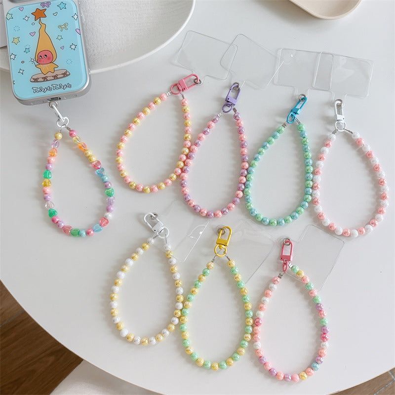 Women's Butterfly Solid Color Colorful Beads Mobile Bracelet