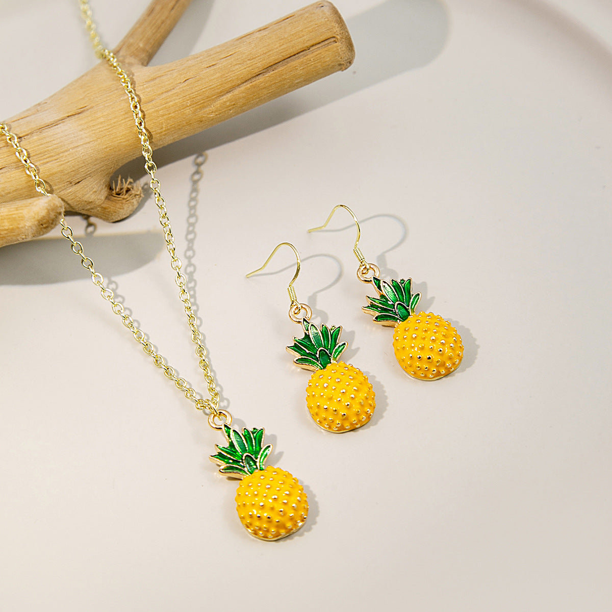 Fresh Fruit Pineapple And Set Sweet Necklaces