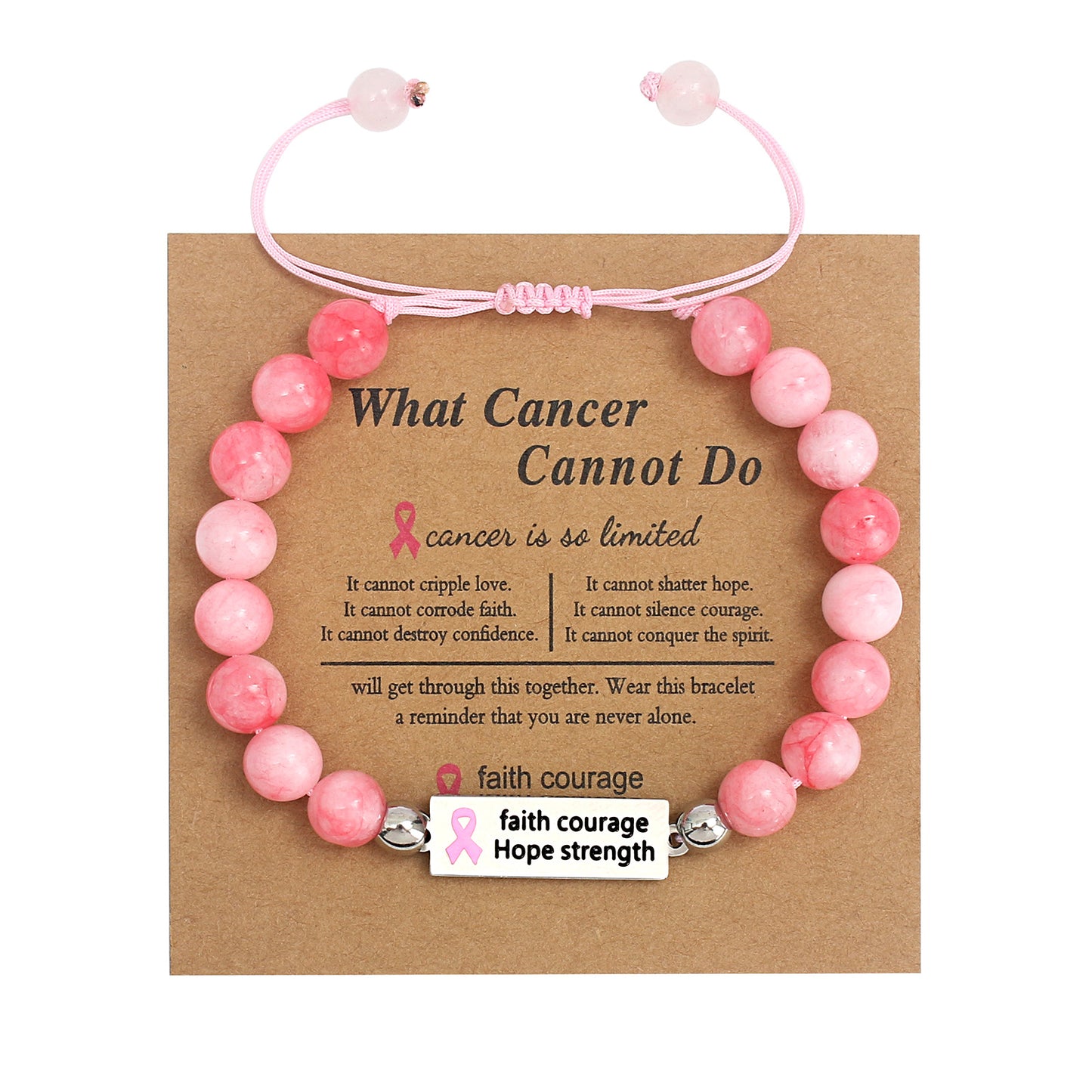 Women's Pink Ribbon Promotional Female Breast Prevention Bracelets