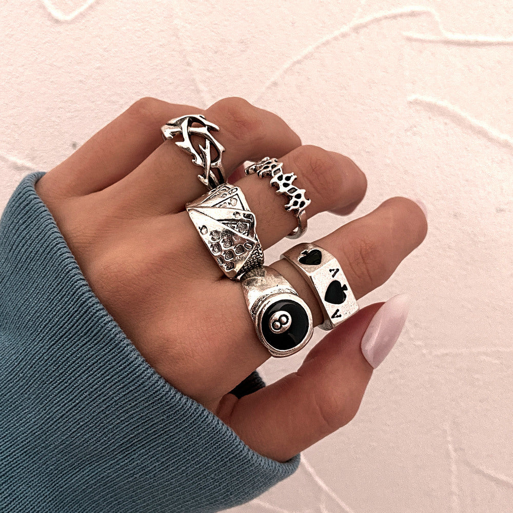 Exaggerated Personalized Skull Starfish Knuckle Owl Rings