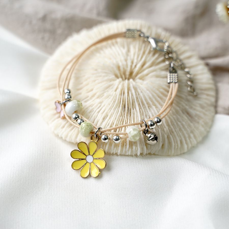 Süßwasserperlen-Blumen-weibliche handgewebte schöne Armbänder