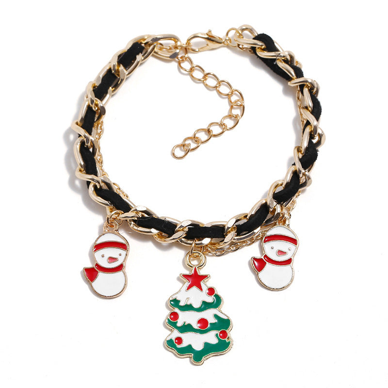 New Christmas Snowflake Tree Alloy Dripping Bracelets