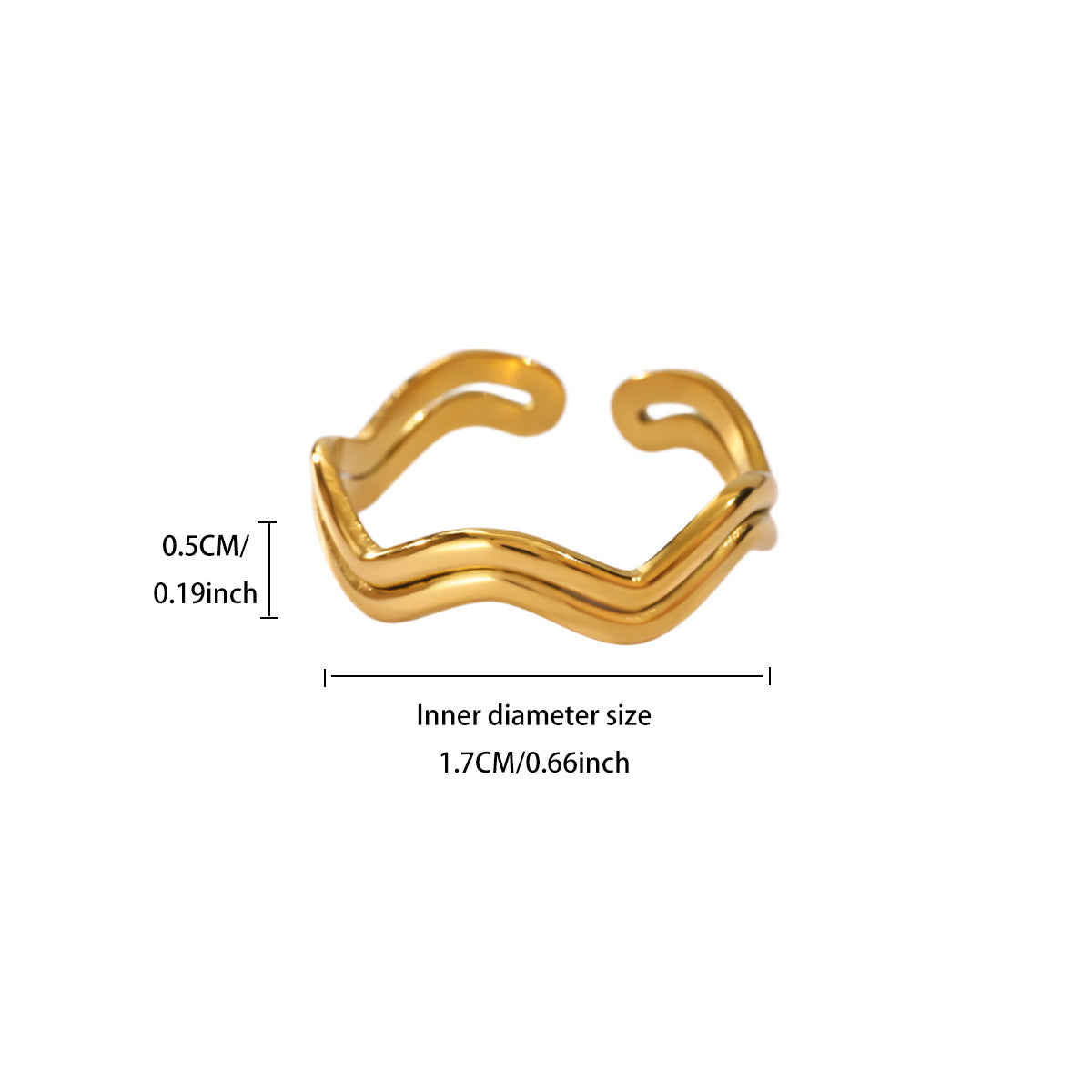 Women's Heart Geometric Stainless Steel Fashion Gold-plated Starfish Ring