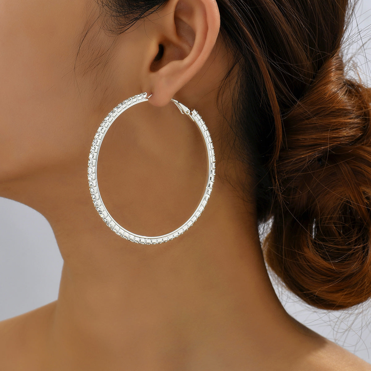 Bijoux tendance pour femmes, boucles d'oreilles populaires en diamant Sier