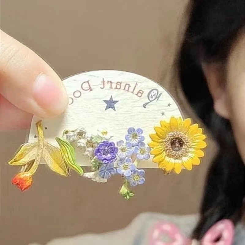 Vigorous Sunflower Flower Niche Temperament Fresh Sweet Mosquito Ear Clip