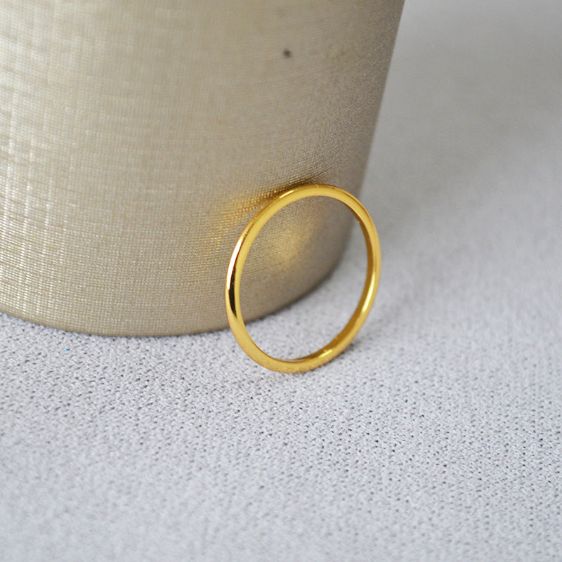 Simple Wave Curve Brass Gold-plated Wind Rings