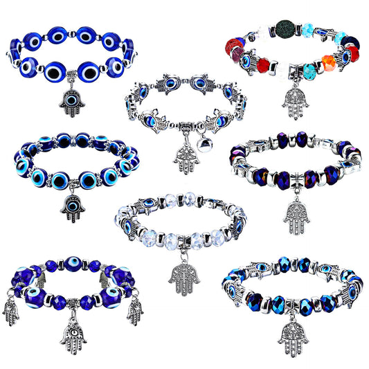 Blaue Teufelsauge-Harzkugel-Fatima-Armbänder