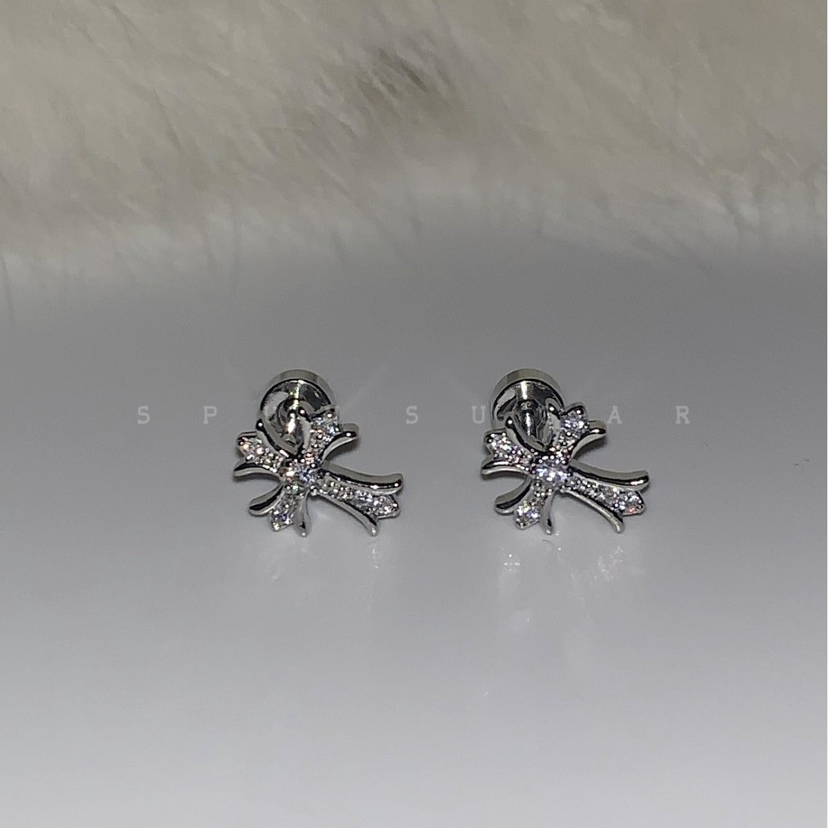 Women's & Men's Design Cross Ear Bone Titanium Steel Screw Stud Earrings