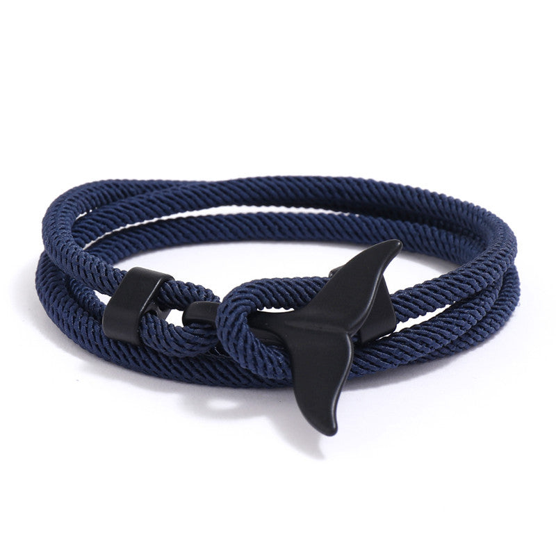 Women's & Men's & Ocean Series Boat Anchor Style Whale Tail Braided Rope Bracelets