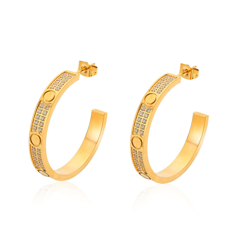 Shaped Titanium Steel Ear Fashion Colored Earrings