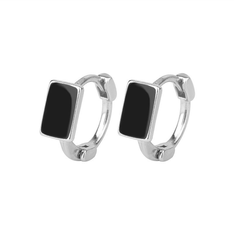 Epoxy Clover Heart Geometric Retro Style Ear Clip Earrings