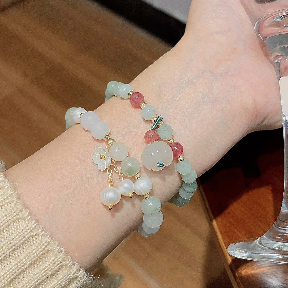 Bracelets créatifs en perles de cristal et pierre naturelle pour femmes, à la mode